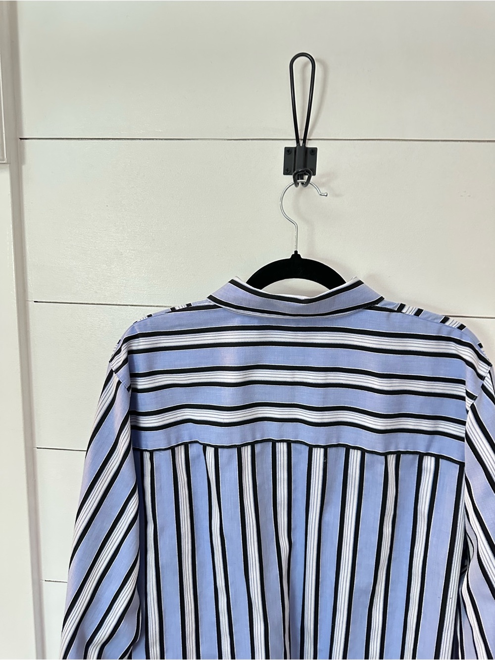 Foxcroft 16W blue stripe classic wrinkle free long sleeve button down blouse - Picture 10 of 14